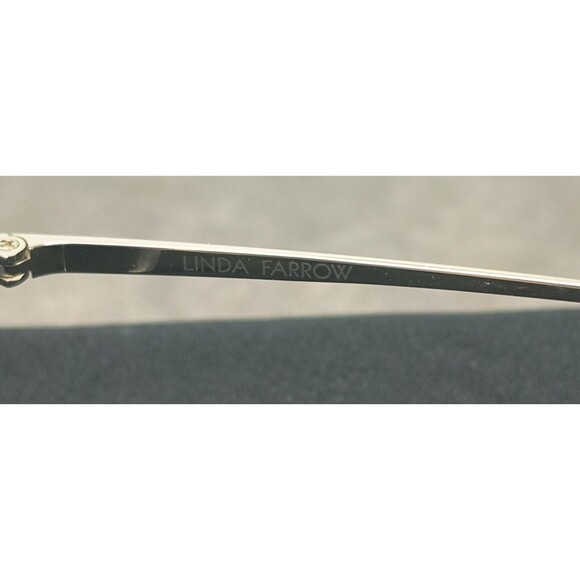 Linda Farrow 856 C7 Oversized Cat Eye Sunglasses Silver And Blue Titanium Frame - Picture 8 of 9